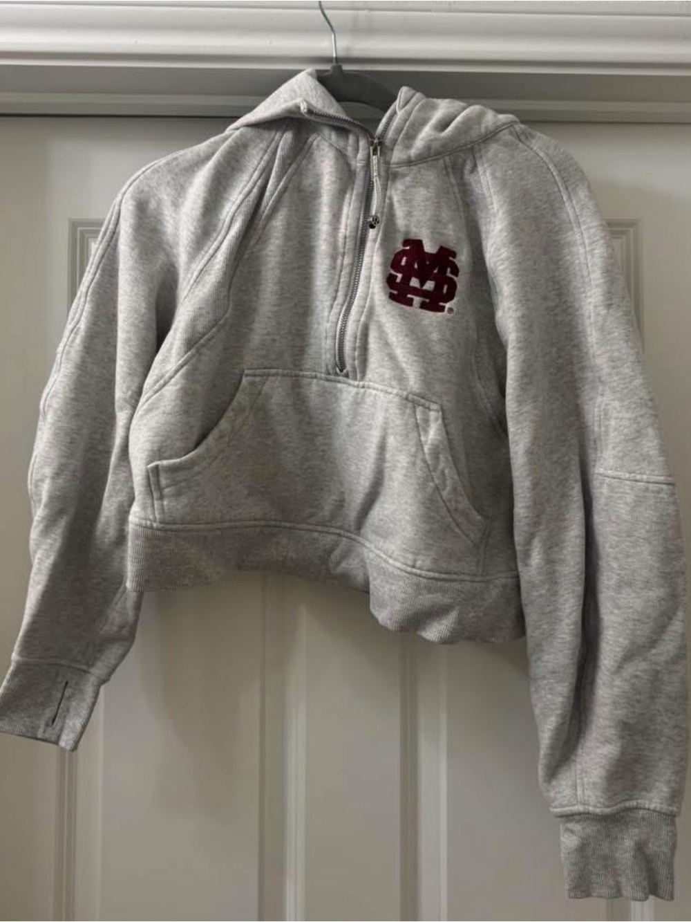 lululemon athletica Mississippi State Quarter-Zip Scuba Hoodie with Maroon Logo